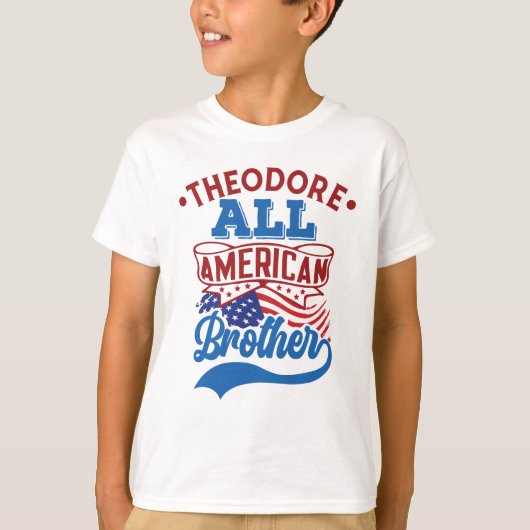 4 juli Alle Amerikaanse broerpatriottische familie T-shirt (Voorkant)