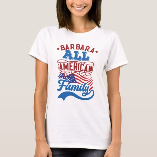 4 juli Alle amerikaanse familie patriottische matc T-shirt (Voorkant)