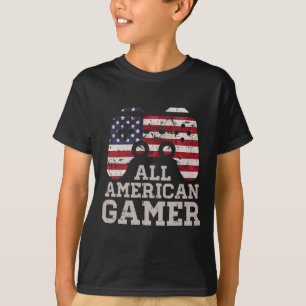 4 juli Alle Amerikaanse Gamer Patriot Mannen Boys T-shirt