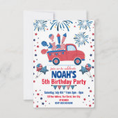 4 juli ALLE LEEFTIJD Verjaardag Uitnodiging (Voorkant)