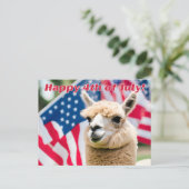 4 juli Alpaca Feestdagenkaart (Staand voorkant)