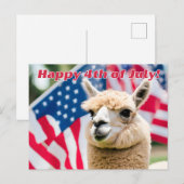 4 juli Alpaca Feestdagenkaart (Voorkant / Achterkant)