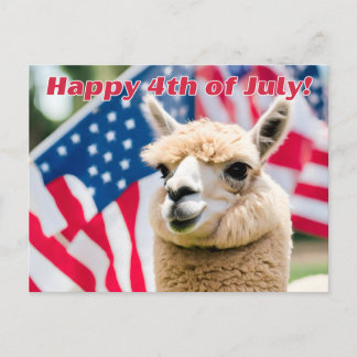4 juli Alpaca Feestdagenkaart