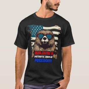 4 juli American Beaver Building a Patriotic D T-shirt
