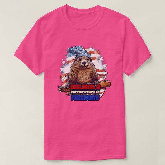 4 juli American Beaver Building a Patriotic D T-shirt (Design voorkant)