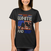 4 juli American Flag Cattle Koe Rood wit en T-shirt (Voorkant)