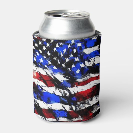 4 juli "American Flag" Cooler (Blikje Voorkant)