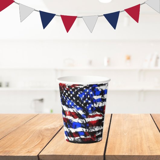 4 juli "American Flag" Papieren beker