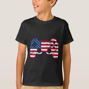 4 juli American Flag Video Game Boys Kinder T-shir T-shirt