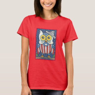 4 JULI AMERICAN HOOT OWL, PATRIOTIC T-SHIRT