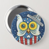 4 JULI AMERICAN OWL, BIRD BUTTON Round (Voorkant /achterkant)
