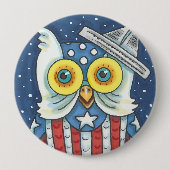 4 JULI AMERICAN OWL, BIRD BUTTON Round (Voorkant)