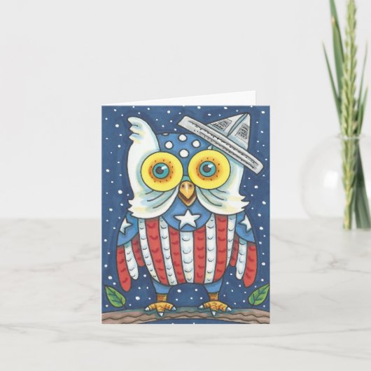 4 JULI AMERICAN OWL NOTE KAART Blanco (Voorkant)