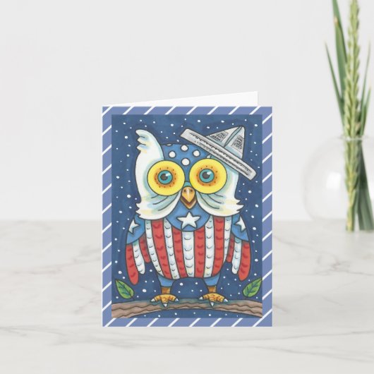 4 JULI AMERICAN OWL NOTE KAART Blanco (Voorkant)