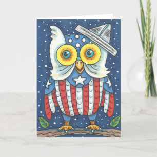 4 JULI AMERICAN OWL WENSKAART Verse Kaart