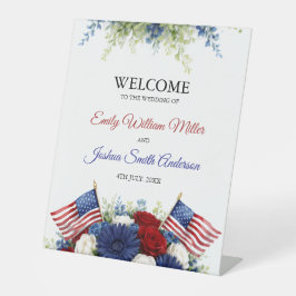 4 juli Americana Trouw Welkom Reclamebord Met Voetstuk