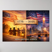 4 juli Amerika 1776 tot 2026 VS 250ste Feest Poster (Voorkant)