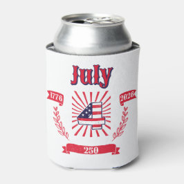 4 juli Amerika 250 Patriottisch | 1776–2026 Blikjeskoeler