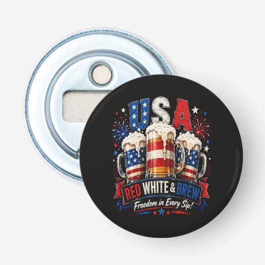 4 juli amerika 250ste button flesopener (Voorkant)