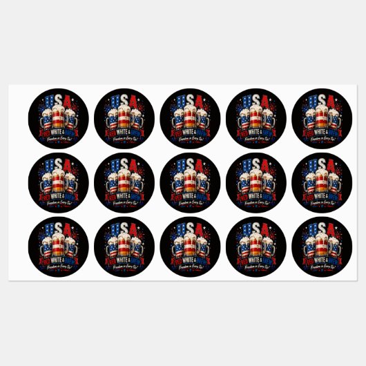 4 juli amerika 250ste labels (Vel)