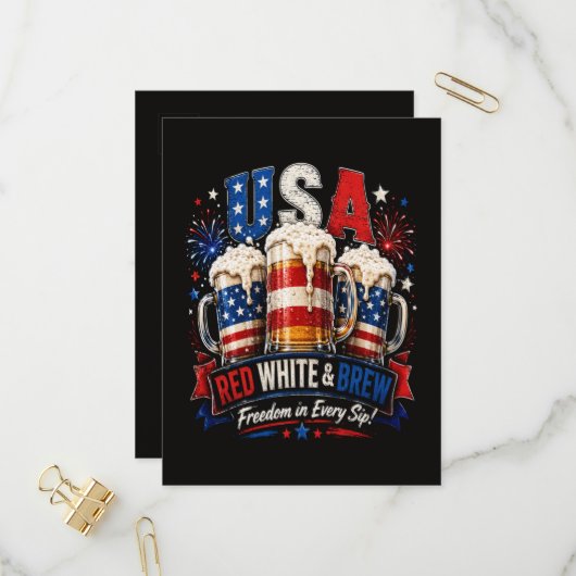 4 juli amerika 250ste uitnodiging briefkaart (Voorkant / Achterkant in situ)
