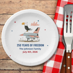 4 juli Amerika 250ste Verjaardag Adelaar Straaljag Papieren Bordje