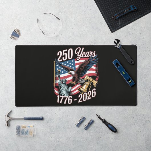 4 juli Amerika Amerikaanse patriottische adelaar Bureaumat (Werkstation)