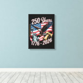 4 juli Amerika Amerikaanse patriottische adelaar Canvas Afdruk (Insitu (Houten vloer))