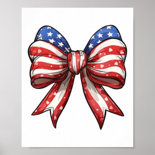 4 juli Amerika Coquette Boog Onafhankelijkheidsdag Poster (Voorkant)