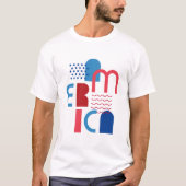 4 juli Amerika Geometrisch T-shirt (Voorkant)