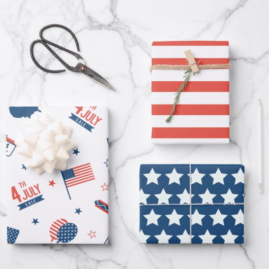 4 juli Amerika Pakpapier Set Inpakpapier Vel (Voorkant)