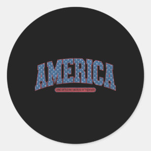 4 juli Amerika  Retro Patriottische Mannen Wo Ronde Sticker