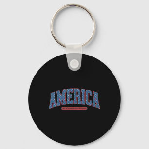 4 juli Amerika  Retro Patriottische Mannen Wo Sleutelhanger