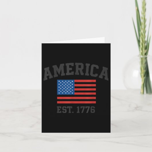 4 juli Amerika VS Opgericht 1776 Patriottische VS Kaart (Voorkant)