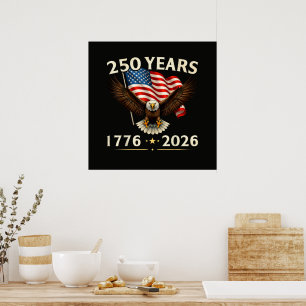 4 juli Amerika VS Patriottische Adelaar  Poster