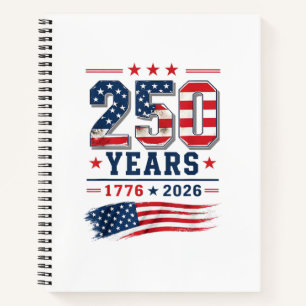 4 juli Amerika VS Vlag Patriottisch 250e Verjaarda Notitieboek