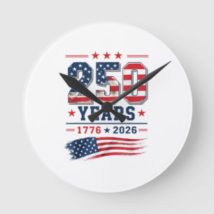 4 juli Amerika VS Vlag Patriottisch 250e Verjaarda Ronde Klok