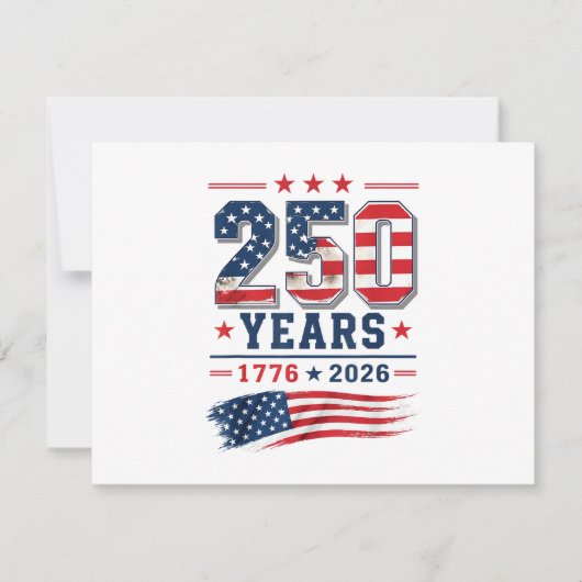 4 juli Amerika VS Vlag Patriottisch 250e Verjaarda Save The Date (Voorkant)