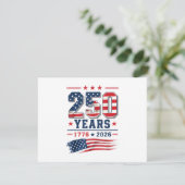 4 juli Amerika VS Vlag Patriottisch 250e Verjaarda Save The Date (Staand voorkant)