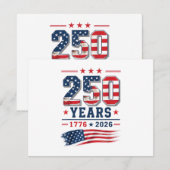 4 juli Amerika VS Vlag Patriottisch 250e Verjaarda Save The Date (Voorkant / Achterkant)