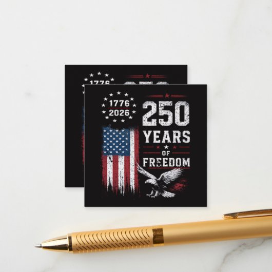 4 juli Amerika VS Vlag Patriottisch Informatiekaartje (Voorkant / Achterkant in situ)