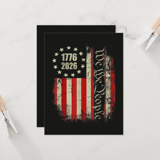 4 juli Amerika VS Vlag Patriottisch Kaart (Voorkant / Achterkant in situ)