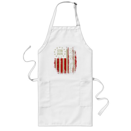 4 juli Amerika VS Vlag Patriottisch Lang Schort (Voorkant)
