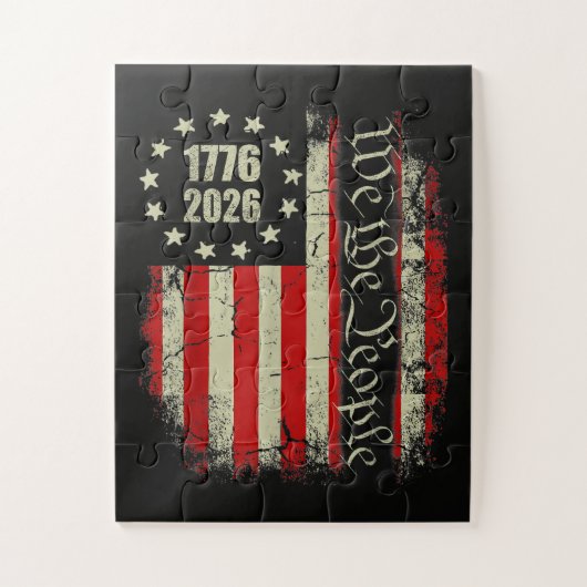 4 juli Amerika VS-vlag Patriottisch Legpuzzel (Verticaal)