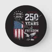 4 juli Amerika VS Vlag Patriottisch  Ronde Klok (Voorkant)
