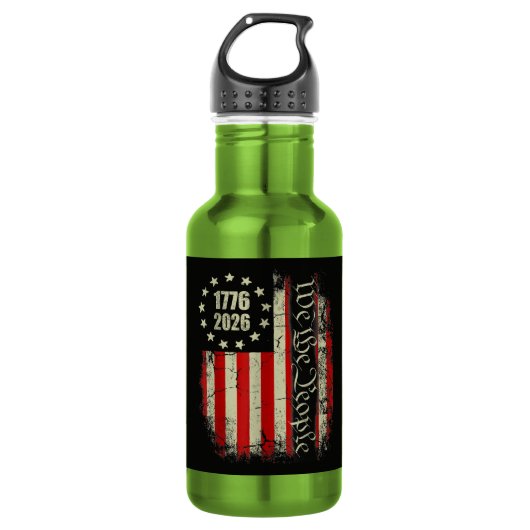4 juli Amerika VS Vlag Patriottisch Waterfles (Voorkant)
