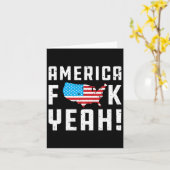 4 juli Amerika Yeah Grappig Cadeau  Kaart (Gele Bloem)