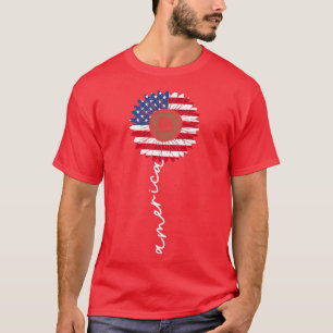 4 juli Amerika Zonnebloem US Patriottic America T-shirt