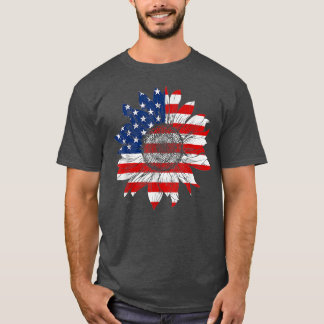 4 juli Amerika Zonnebloem US Patriottic America T-shirt