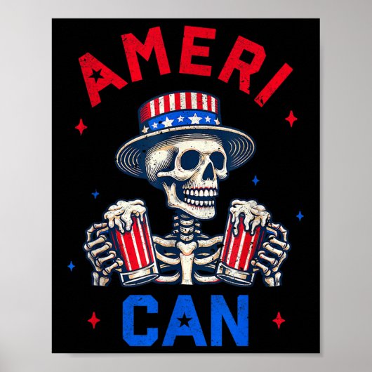 4 juli Amerikaans bierdrinkfeest onafhankelijk Poster (Voorkant)